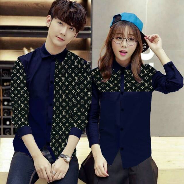 louis navy / baju couple / kemeja couple / grosir couple / baju kemeja