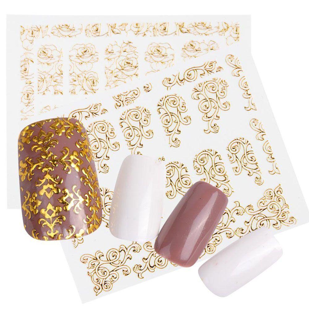 Mxbeauty Stiker Kuku 3D Tempel Dekorasi Decal Art Manicure Metalik