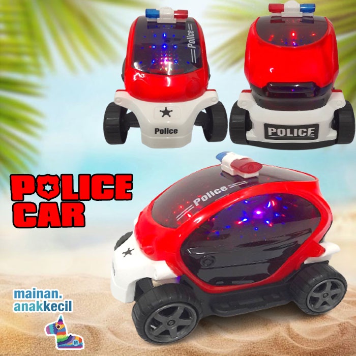 Mainan Mobil Polisi Bump n Go 3D Lampu dan Musik