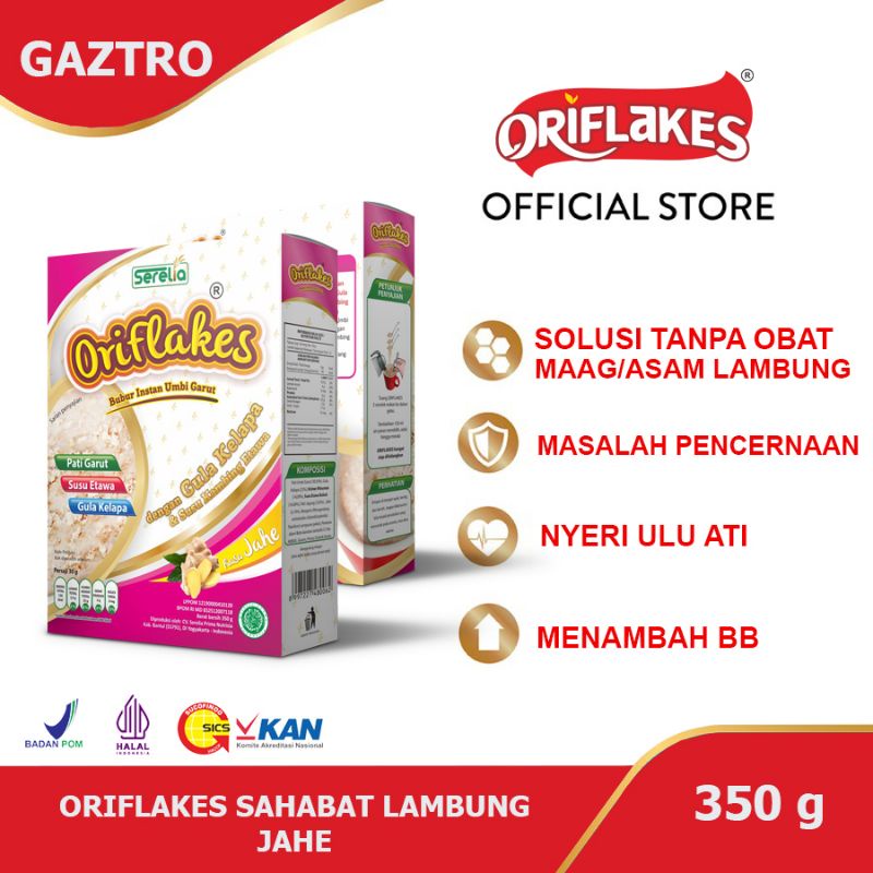 

Oriflakes gaztro sereal solusi maag dan asam Lambung 350 gram-jahe