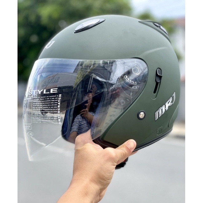 Helm Half Face Centro Double Visor G2 Mrj Gmt Pria Wanita Dewasa Sni