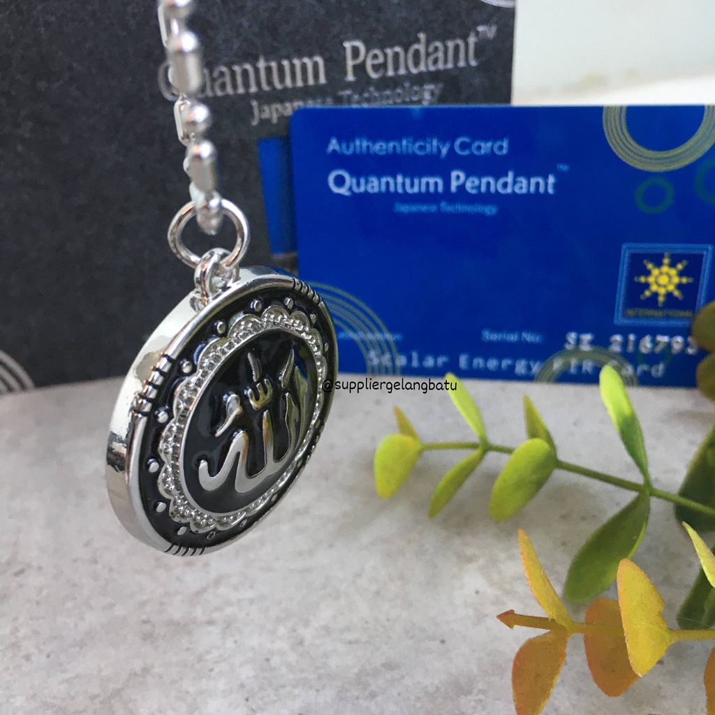 BAYAR DI TEMPAT KALUNG QUANTUM PENDANT ALLAH SILVER GIOK 3CM RANTAI