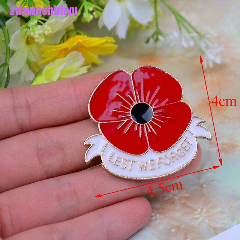 Bros pin Enamel Bentuk Bunga poppy Warna Merah