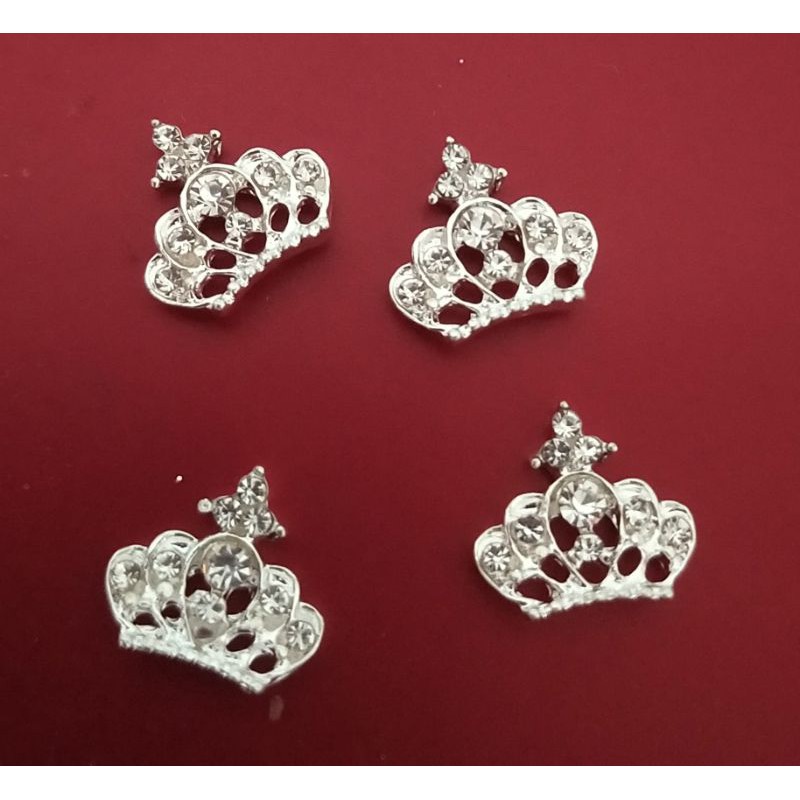 CHARM NAIL MAHKOTA 07 SILVER 10mm / HIASAN TASBIH DIGITAL / NAIL ART