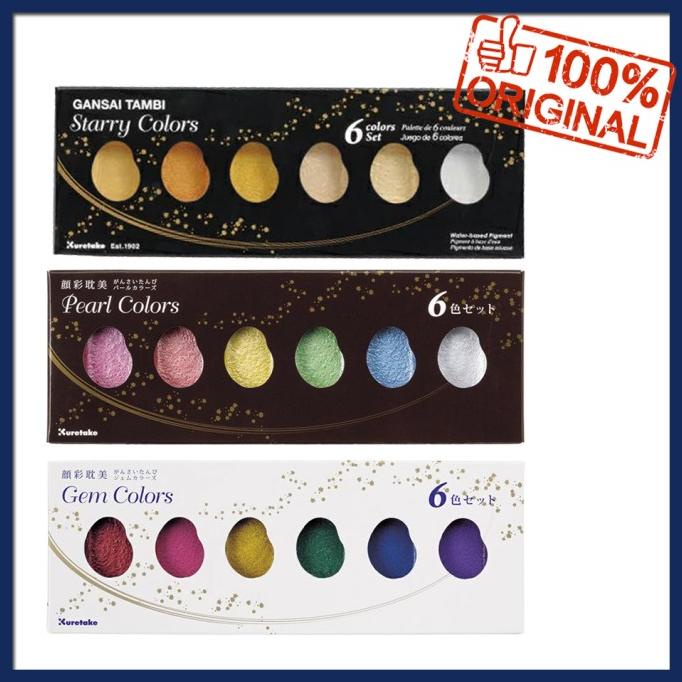 

Kuretake Gansai Tambi Starry Gem Pearl Colors - 6 Watercolors Original