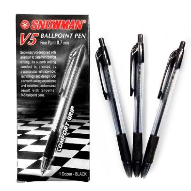 

Pulpen /Bolpoin / Pulpen Snowman V5 Hitam Fine Point 0.7mm