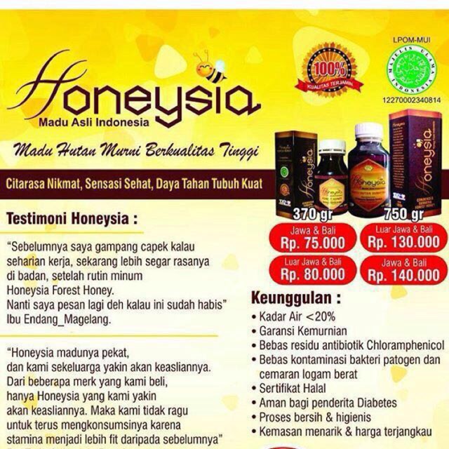 

Madu Honeysia 370 gram