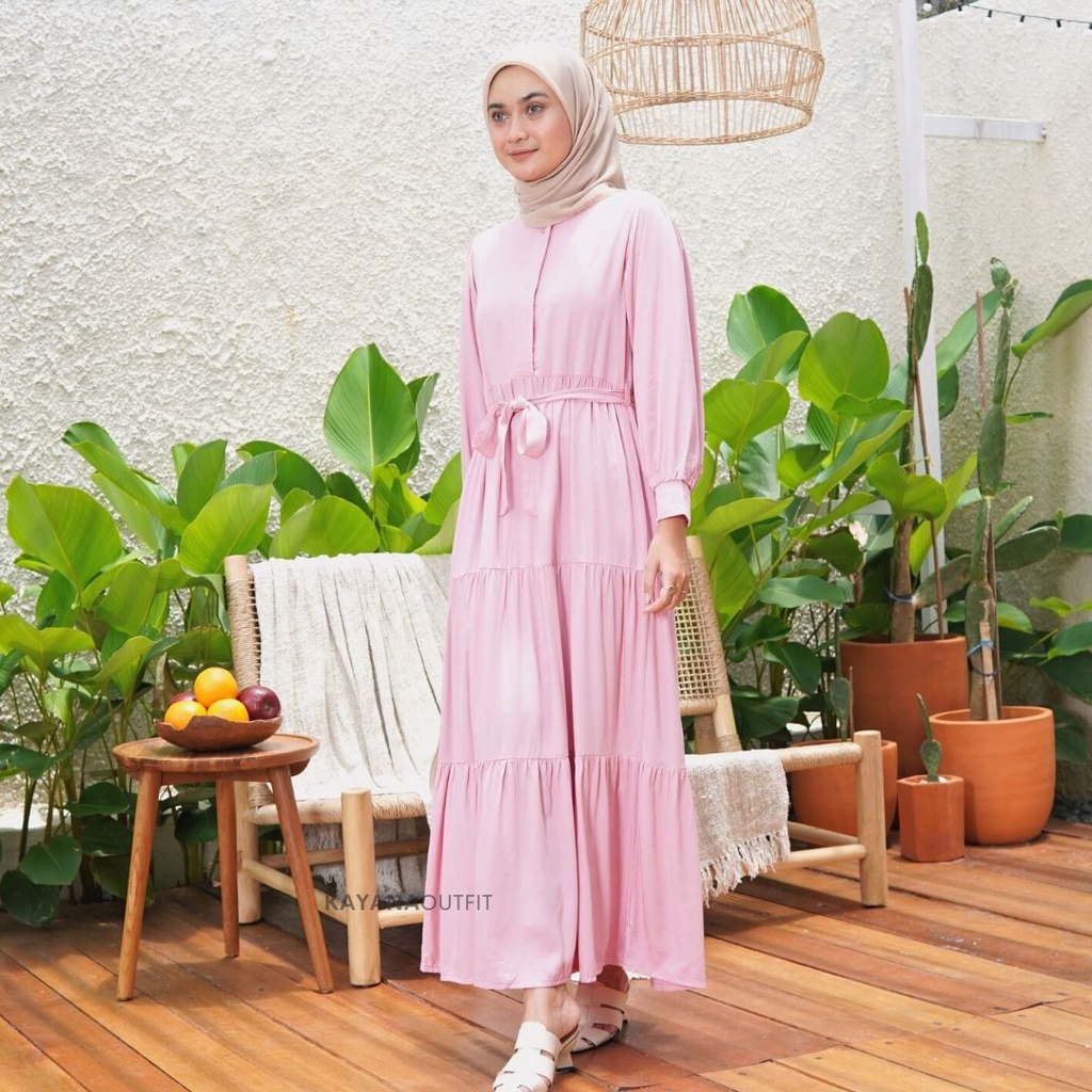 KYN Puffy Dress - Dress Korean Style Gamis Wanita Bahan Rayon Twill Premium