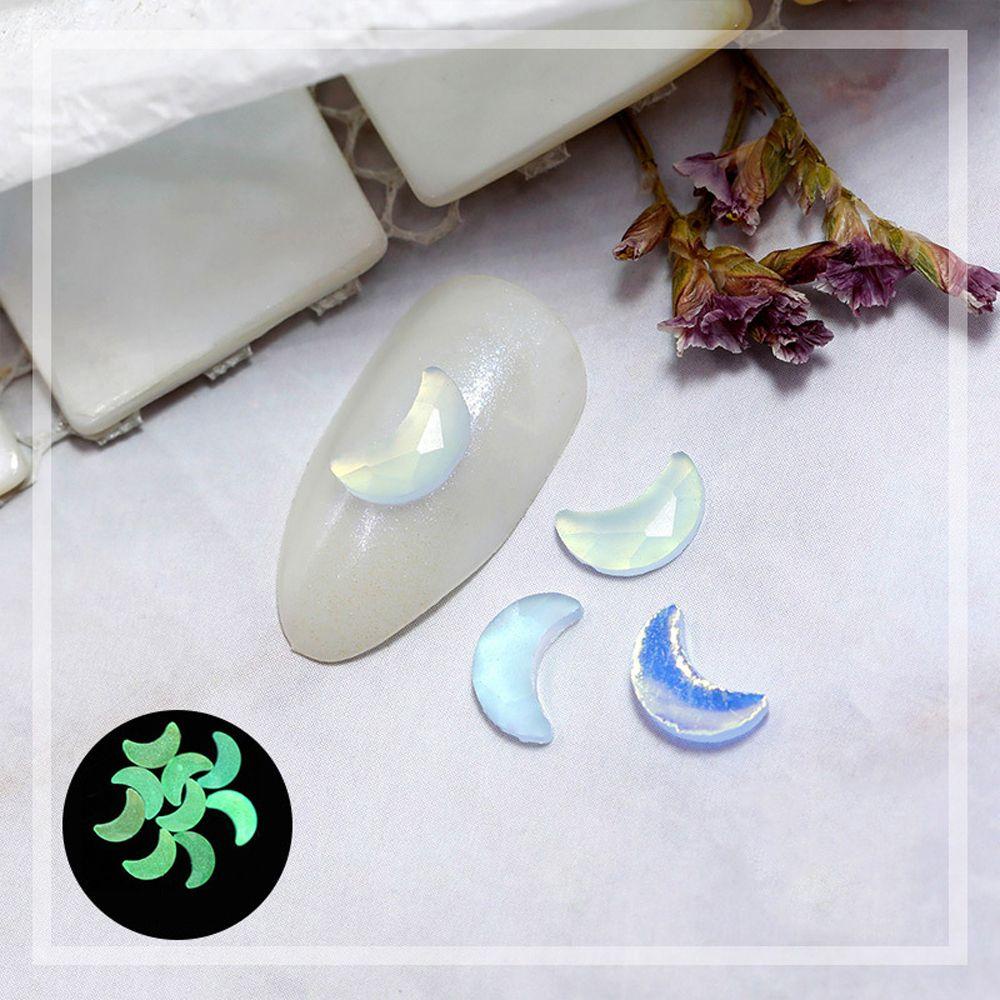 AUGUSTINA Agustina Aurora Nail Art Dekorasi Bulan Flatback 3D Glitter Perhiasan Kuku Berlian Kristal DIY Manicure Aksesoris