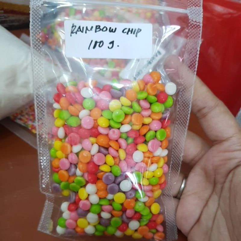 

Rainbow Chip repack 100gr/ Chocochip warna-warni