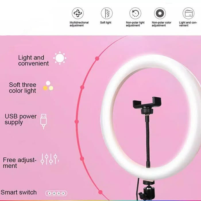 Grosir - R747 Ringlight For Youtuber Live TIKTOK / Ring Light Selfie Livestreamer / Tripod Ringlight