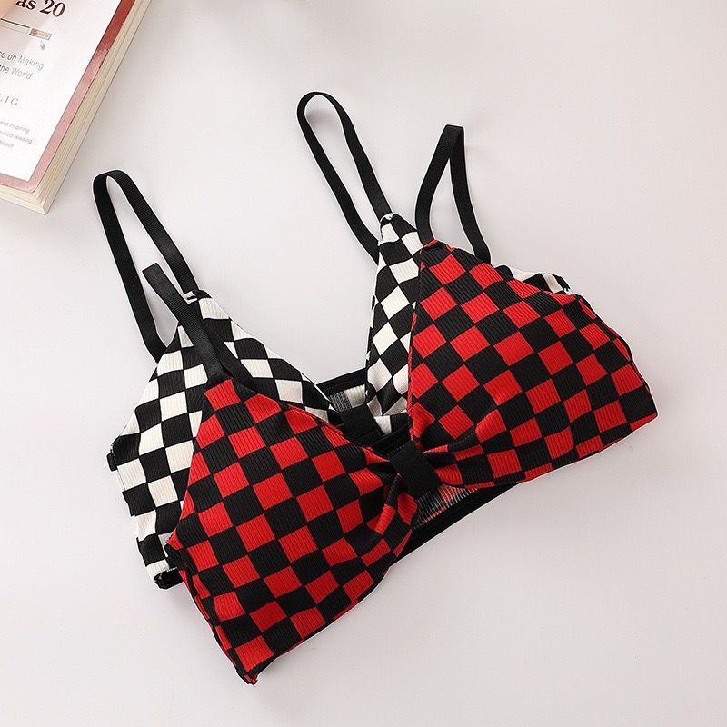 Nicebra Bra Pakaian Dalam Bra Wanita Import Motif Catur Push Up 1088