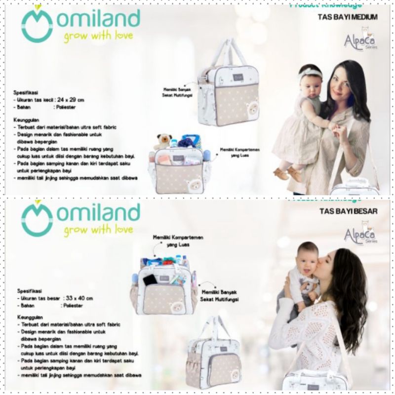 Omiland tas bayi alpaca series small/medium/jumbo