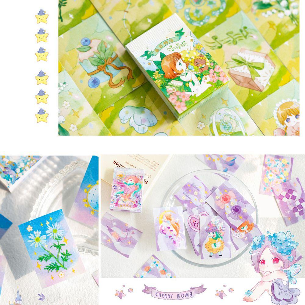 Preva 50 Lembar Stiker Kertas Gambar Perempuan Kawaii Untuk Diaryhandphone