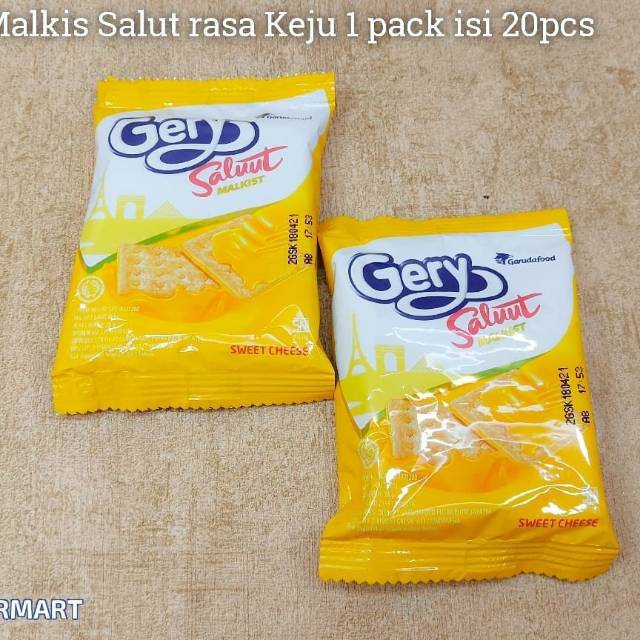 

BISKUIT GERY SALUT MALKIS 18 GRAM RENTENG / RENCENG / SACHET (20)