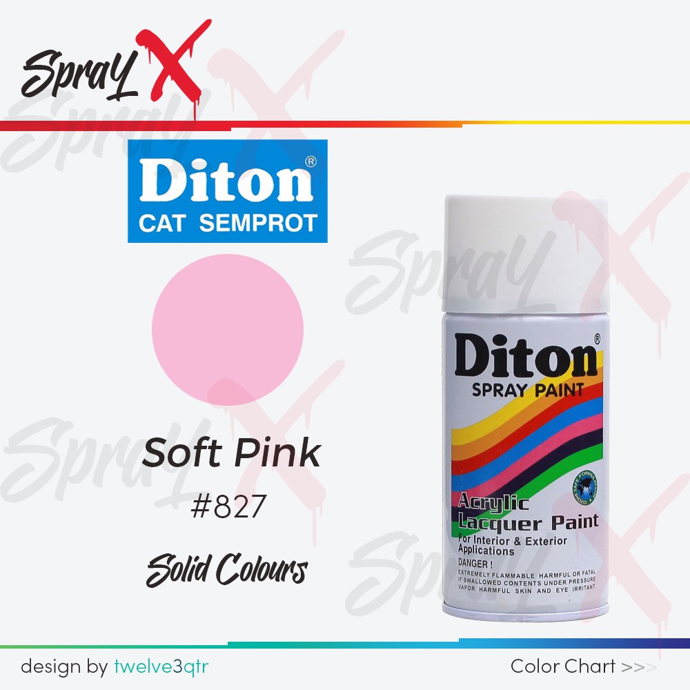 DITON SOLID SOFT PINK 827 / PINK PASTEL #827 300ML - SPRAY PAINT / PYLOX / PILOX