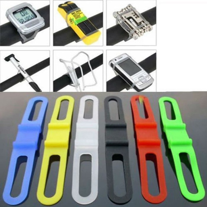 Silicone Bracket Mount Holder Sepeda Senter Lampu braket speedo