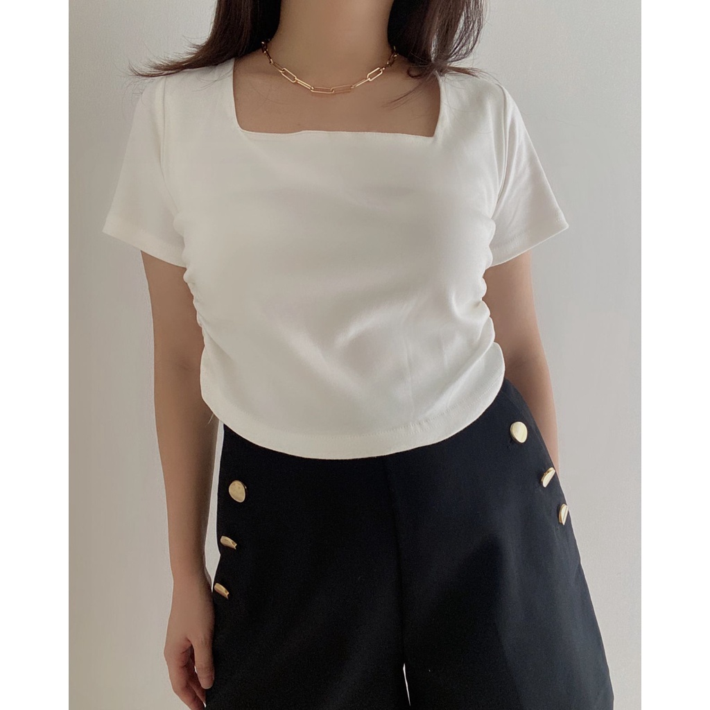 (COD) OH Fashion Jolie T-Shirt Serut Square #0433