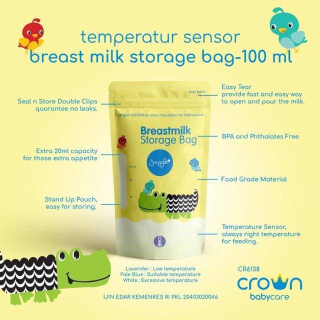 CROWN Kantong Asi Double Zipper 30pcs vol 120ml ( 100-20 ML ) BPA FREE