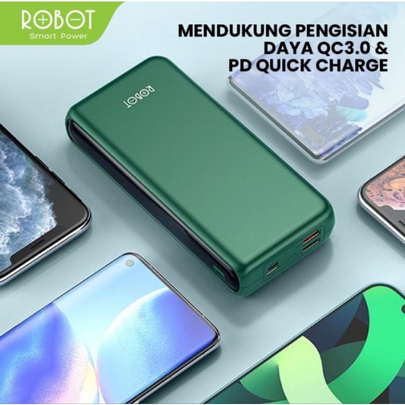 PowerBank ROBOT 30000mah RT31 2 Inputs &amp; 3 Outputs Quick Charge Port