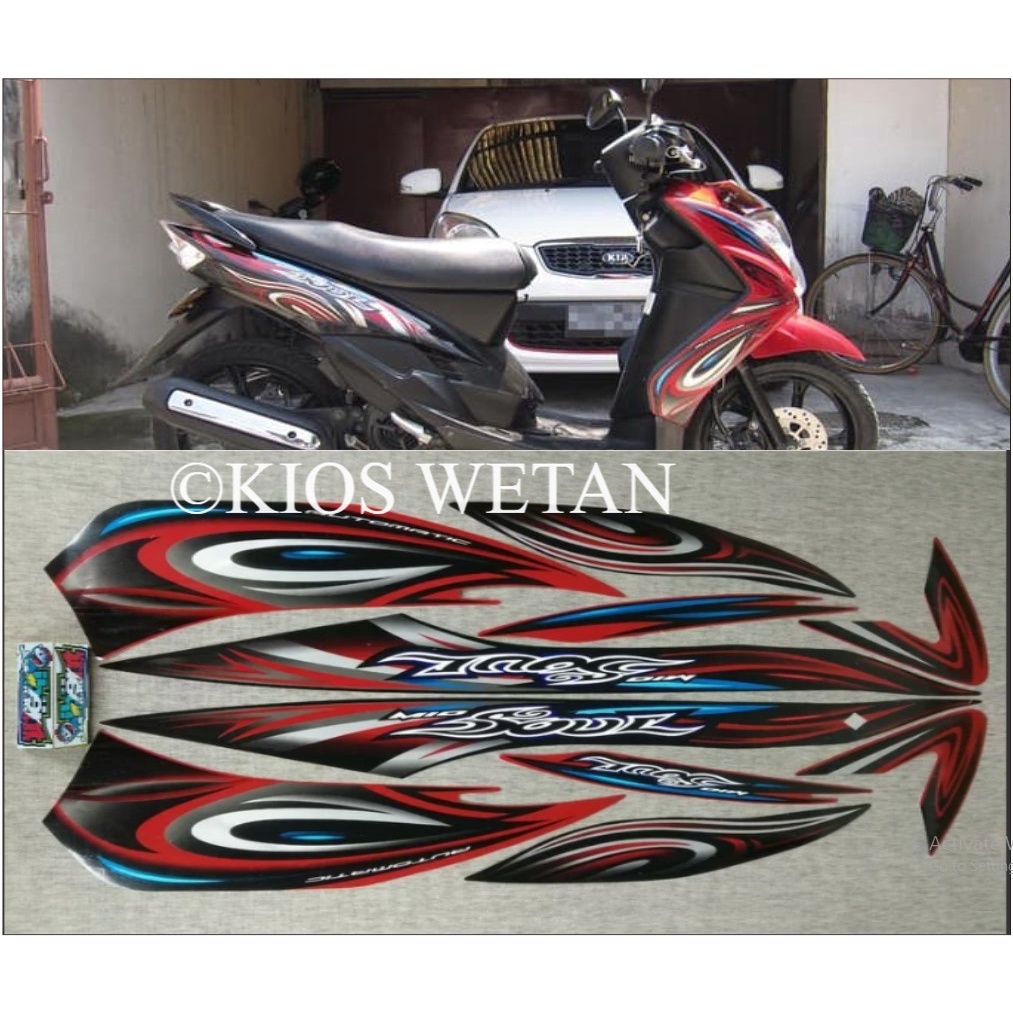 STRIPING MIO SOUL MERAH  2008 STIKER LIS STANDAR ORI YAMAHA POLET