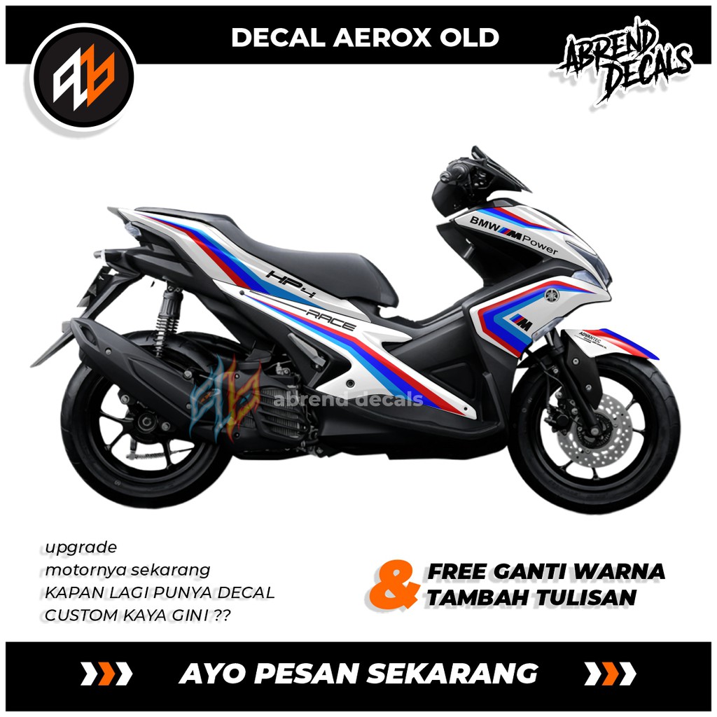 DECAL FULLBODY YAMAHA AEROX 155 OLD HP 4 / STOCK DECALS / STICKER MOTOR VARIASI YAMAHA AEROX BMW