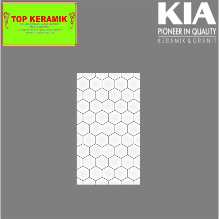 Keramik Dinding Kia 25x40 Hexagon Black Kw 1