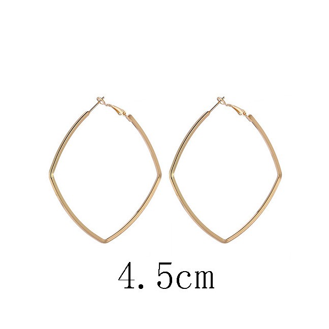 LRC Anting Tusuk Fashion  Square Shape Decorated Earrings E87321