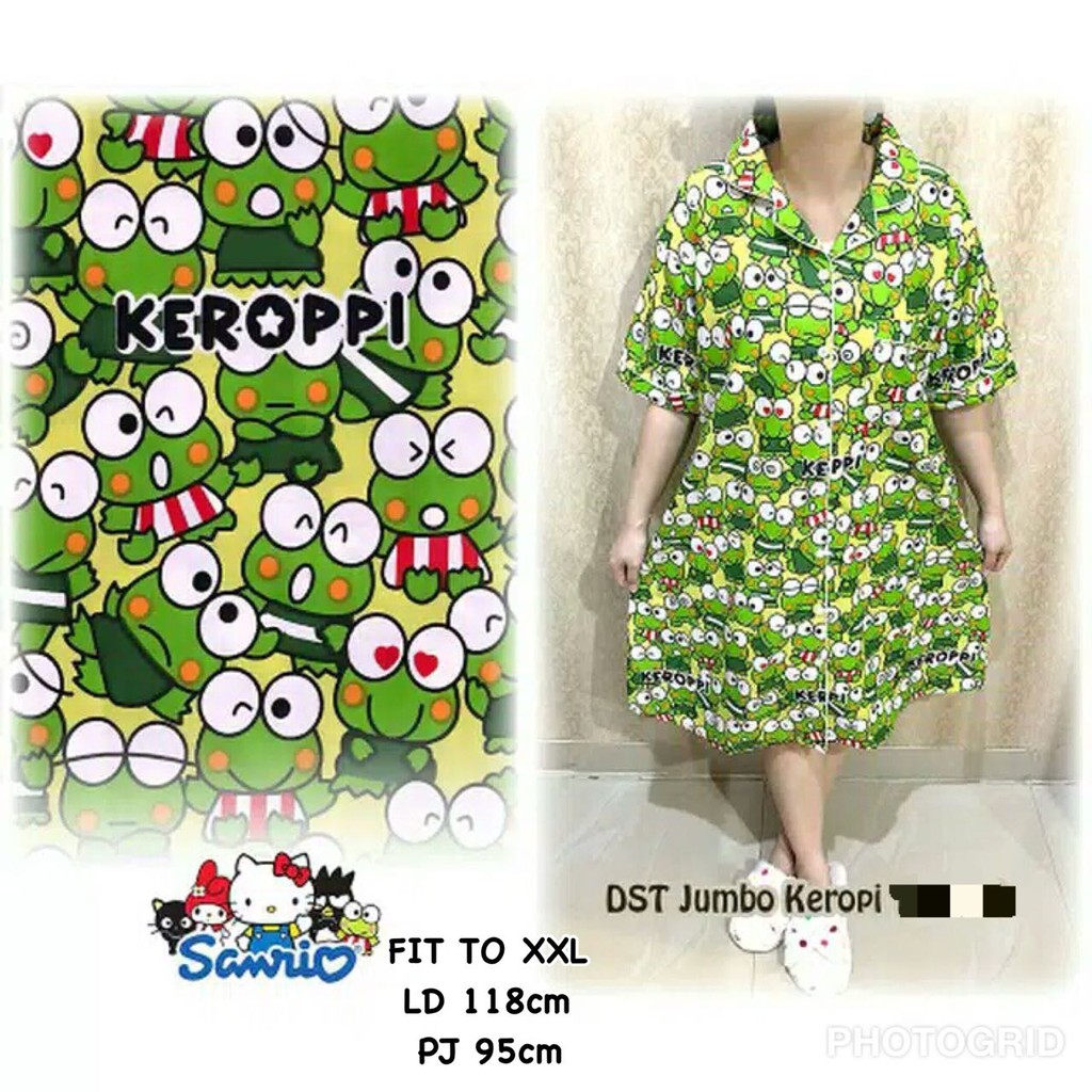 Piyama DASTER DEWASA, katun jepang, FIT TO XXL/ BIGSIZE /JUMBO motif KEROPPI/HELLOKITTY/TEDDY/BEAR