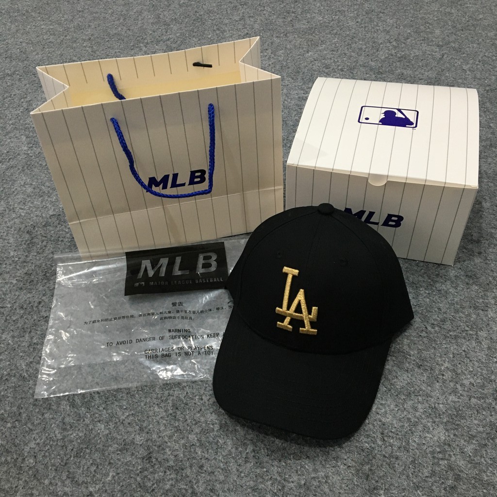 Topi MLB ORIGINAL Import - LA MLB Classic Black Logo Gold