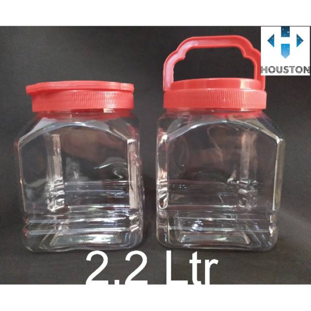 Toples Plastik kotak 2,2 Liter kue,Snack,Cupang Tutup