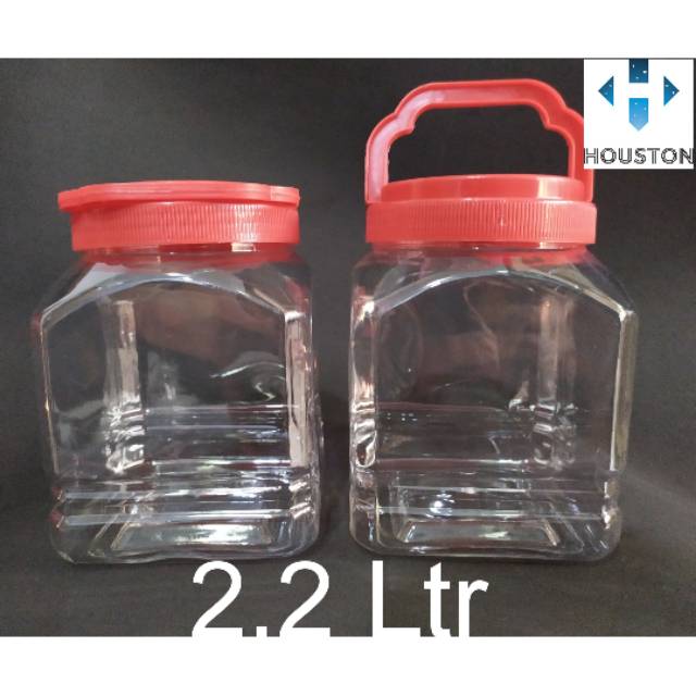 Toples Plastik kotak 2,2 Liter kue,Snack,Cupang Tutup