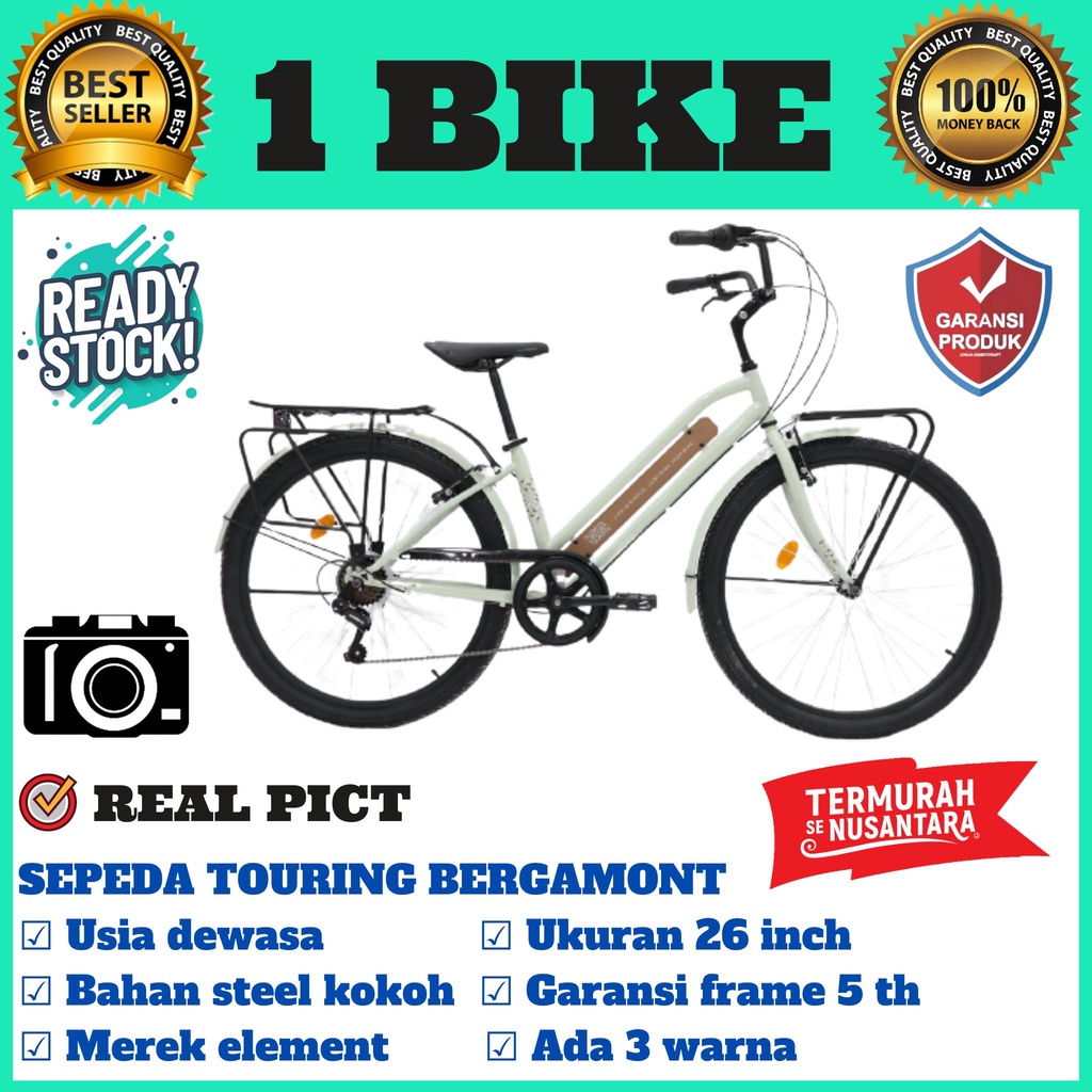 Element Bergamont Sepeda Touring 26 Inci sepeda murah, sepeda dewasaa