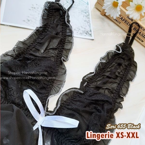 S-XXL Premium Halus / Hannah Lingerie Sexy Original Baju Tidur Seksi Transparan Hot Cantik Isi Seserahan Pengantin S M L XL XXL 655