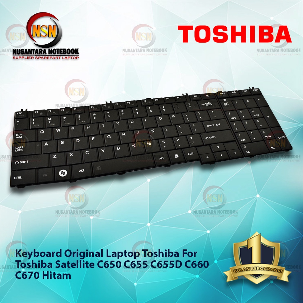 Keyboard Laptop Toshiba Satellite C650 C655 C655D C660 C670 Hitam