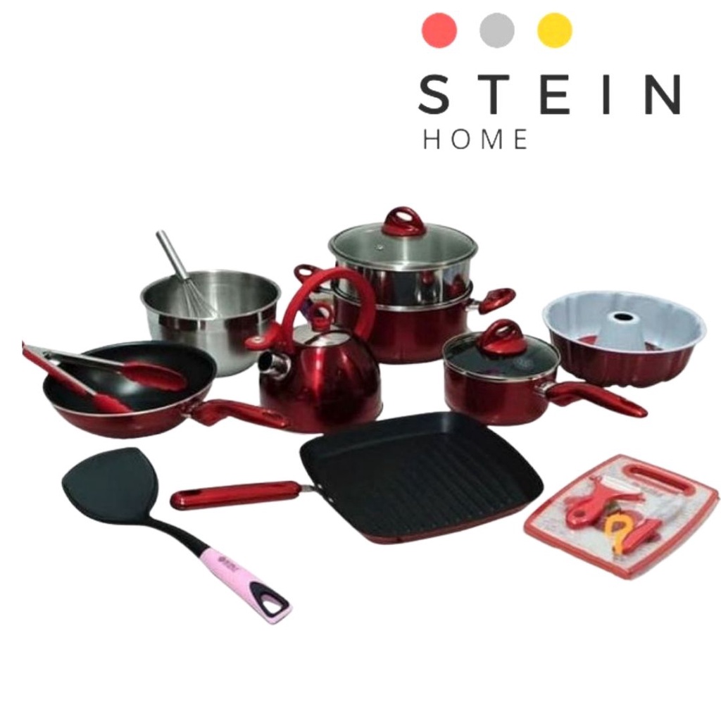 Panci supra 17 pcs merdeka cookware set premium quality stainless