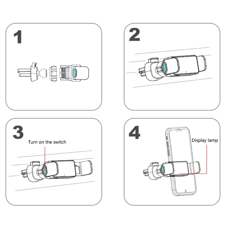 Holder Ventilasi Udara Elektrik Bahan Alloy Untuk Ponsel 4.7-7.2 Inch