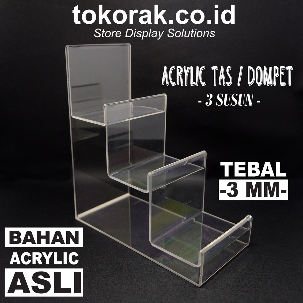 ACRYLIC TAS 3 SUSUN AKRILIK MIKA STAND