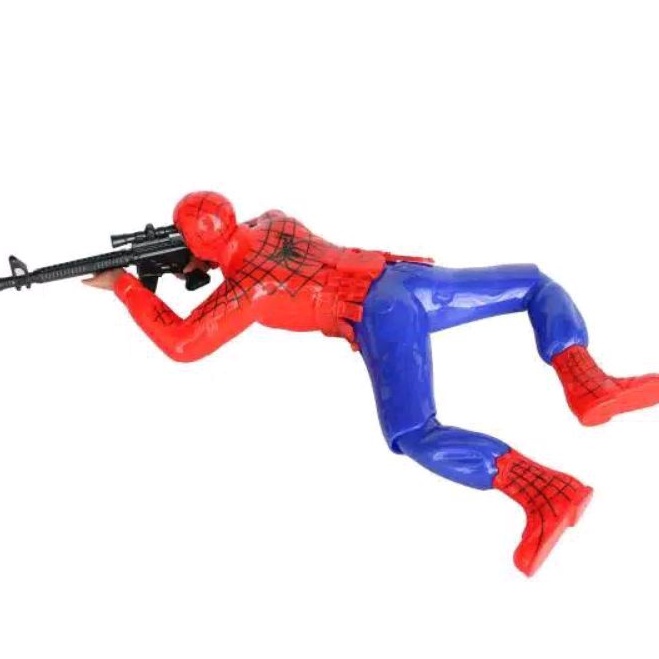 mainan robot spiderman merangkak merayap menembak bisa jalan
