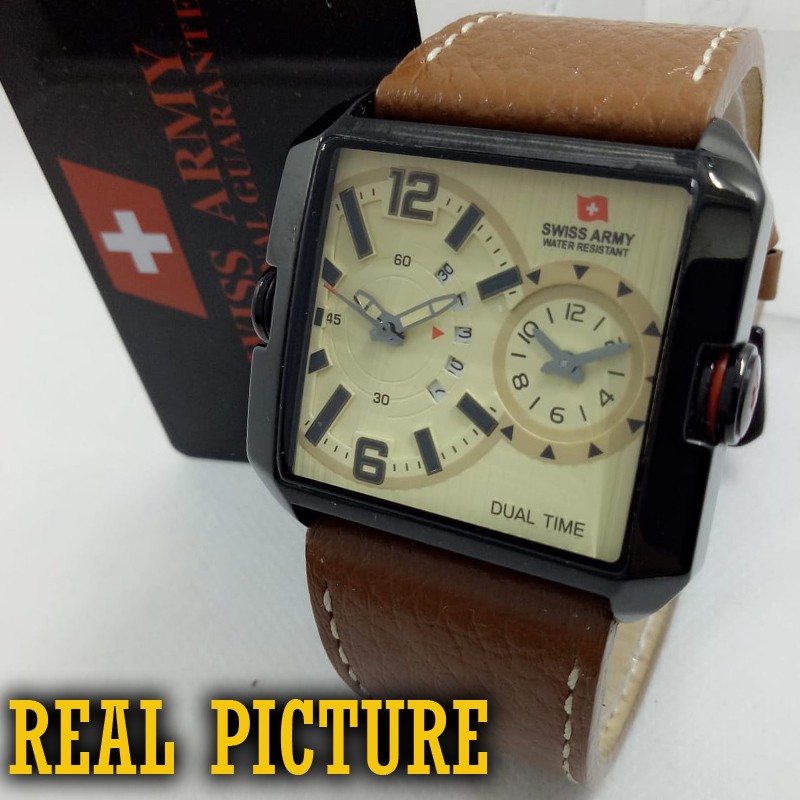 Jam Tangan Original Swiss Army SA1046BLD - Coklat Muda Black