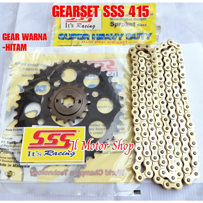 ( NINJA ) GEAR SET GIR SET SSS 428 415 TIPIS KR KRR NINJA 150 R RR SS RANTAI GOLD GEAR WARNA GWR