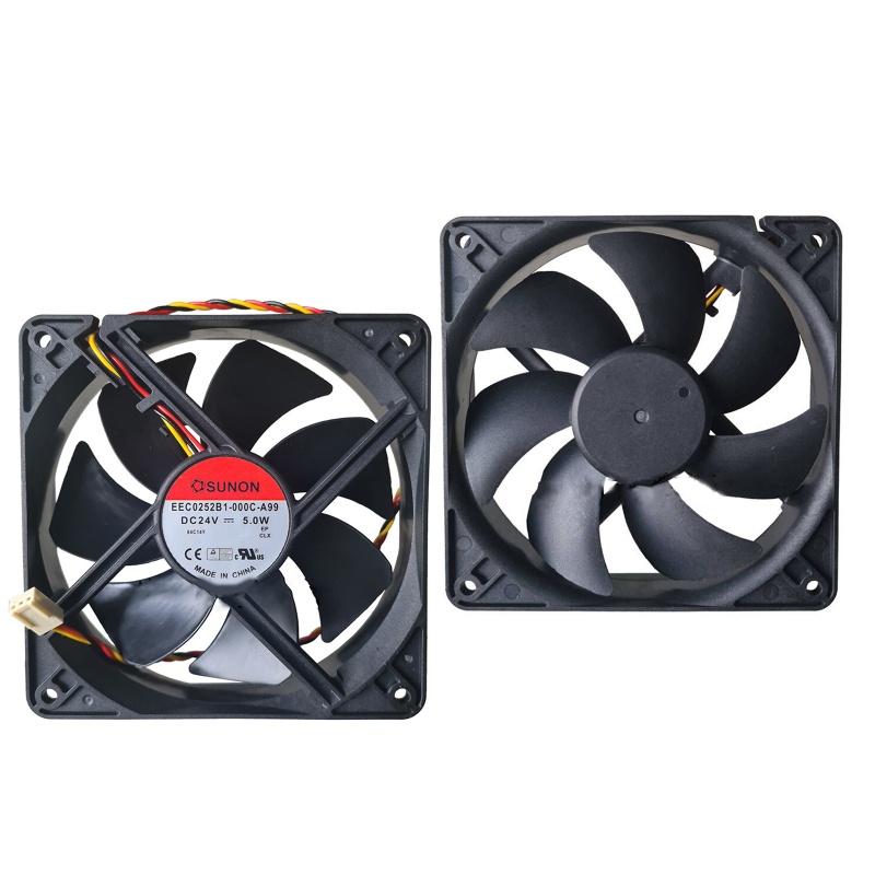 Bt DC24V 0.207A Kipas Pendingin 120x120x25mm 2bearing PWM 3100CFM Untuk CPU Server