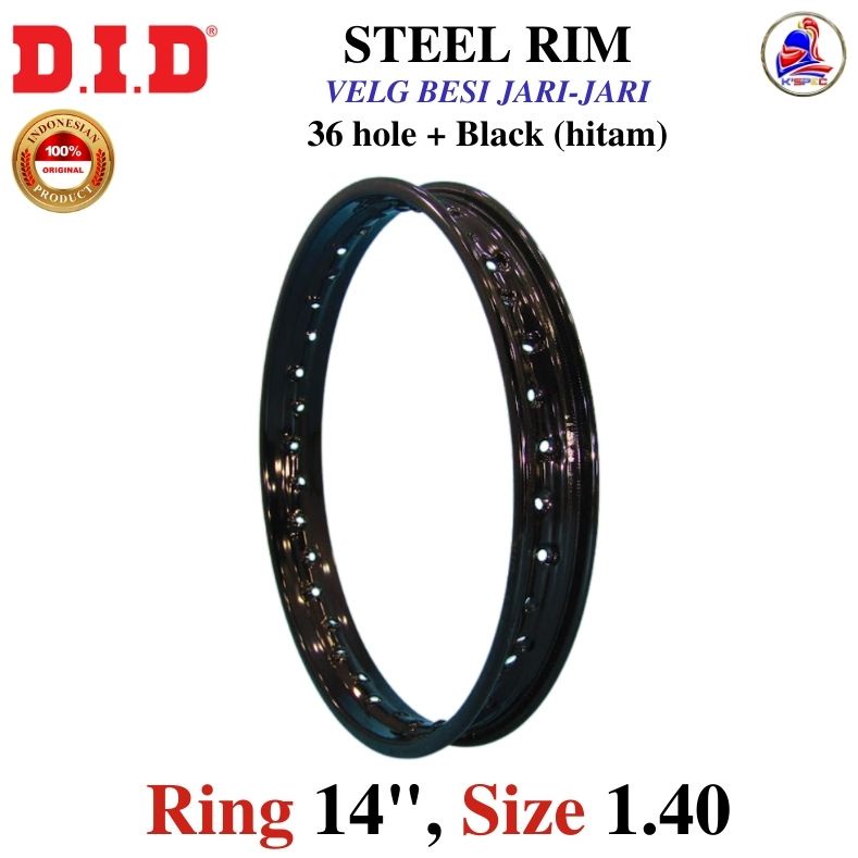Velg Besi Hitam DID Steel Black ring 14 x 140 Pelek Original 1 buah