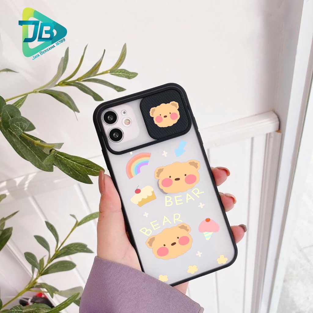 SOFTCASE SLIDE KAMERA BEAR OPPO VIVO SAMSUNG XIAOMI REALME IPHONE ALL TYPE JB4950