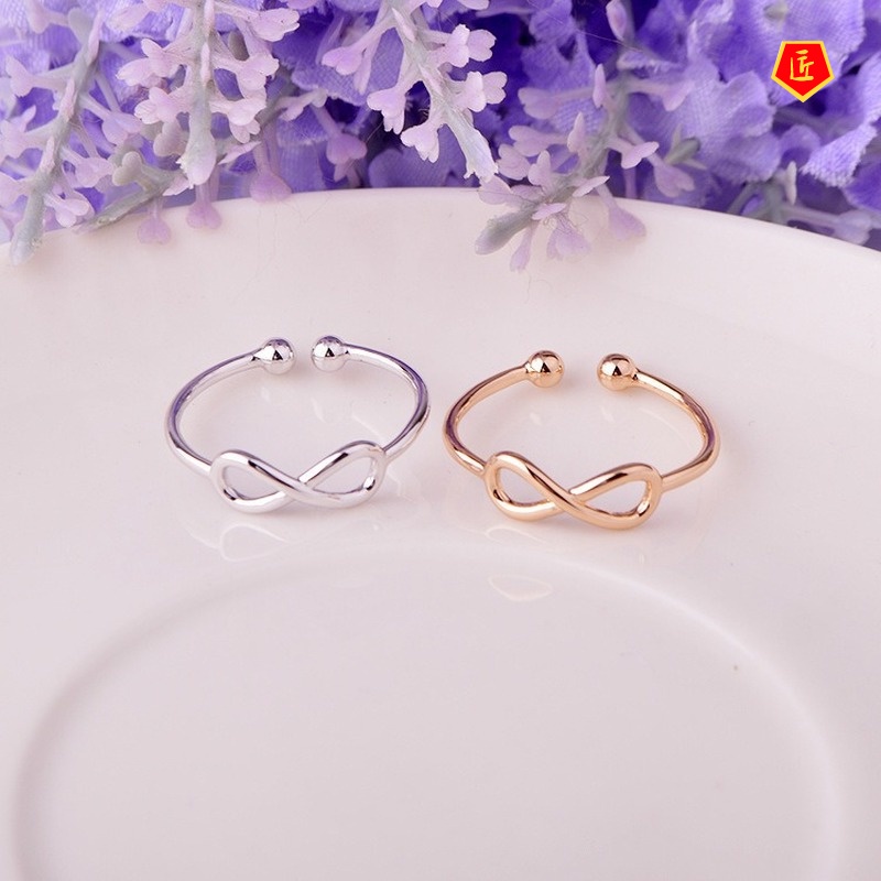 [Ready Stock]Simple Personality Couple Opening Silver Ring