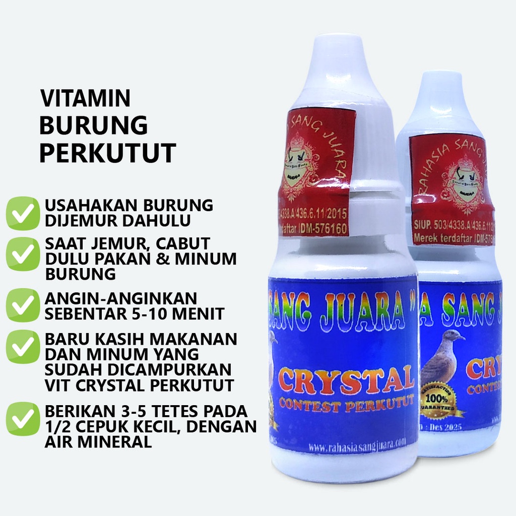 CRYSTAL PERKUTUT CONTEST CAIR | VITAMIN BURUNG PERKUTUT KONTES RAJIN BUNYI MANGGUNG GACOR