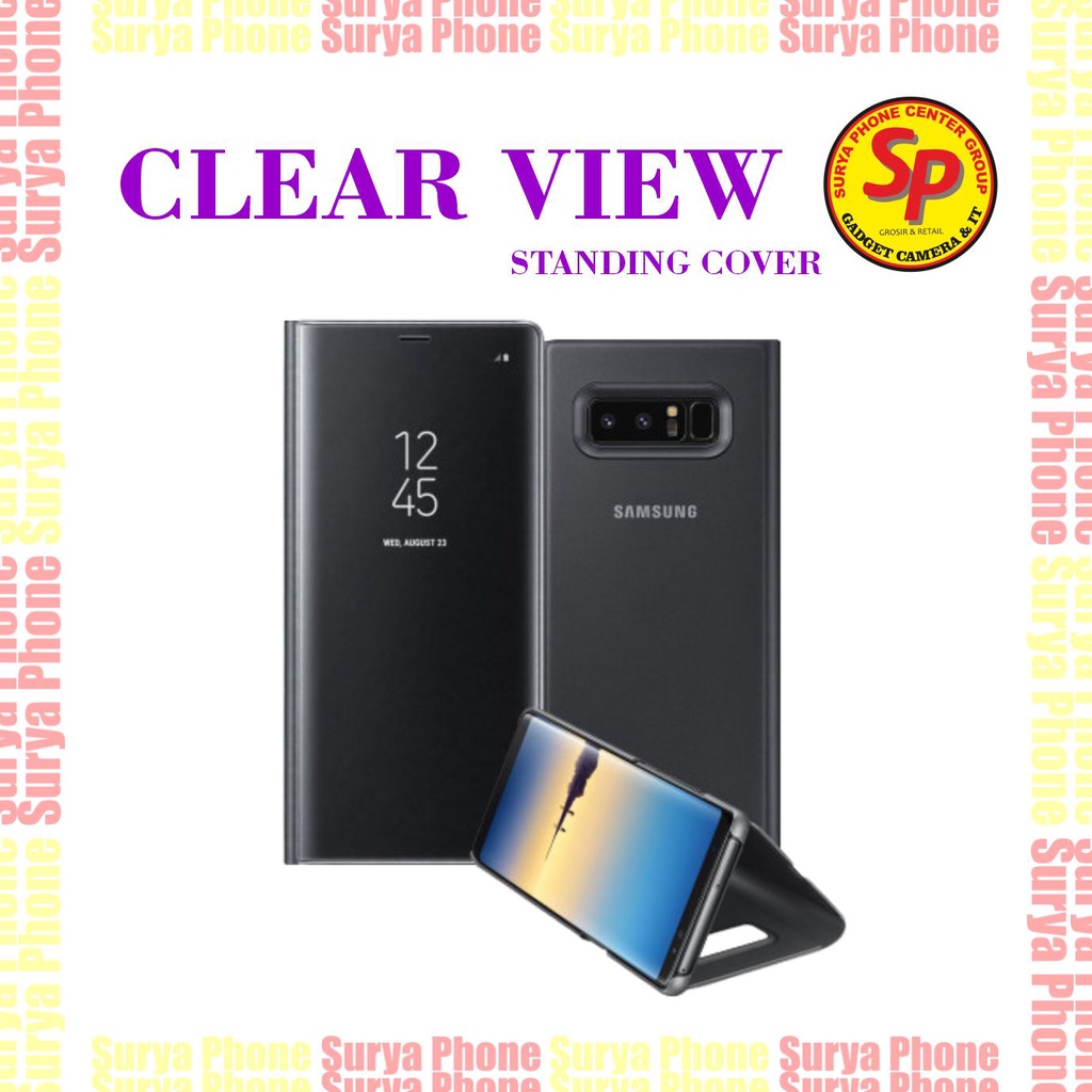 CLEAR VIEW STANDING COVER SAMSUNG GALAXY NOTE 8 BLACK ORIGINAL