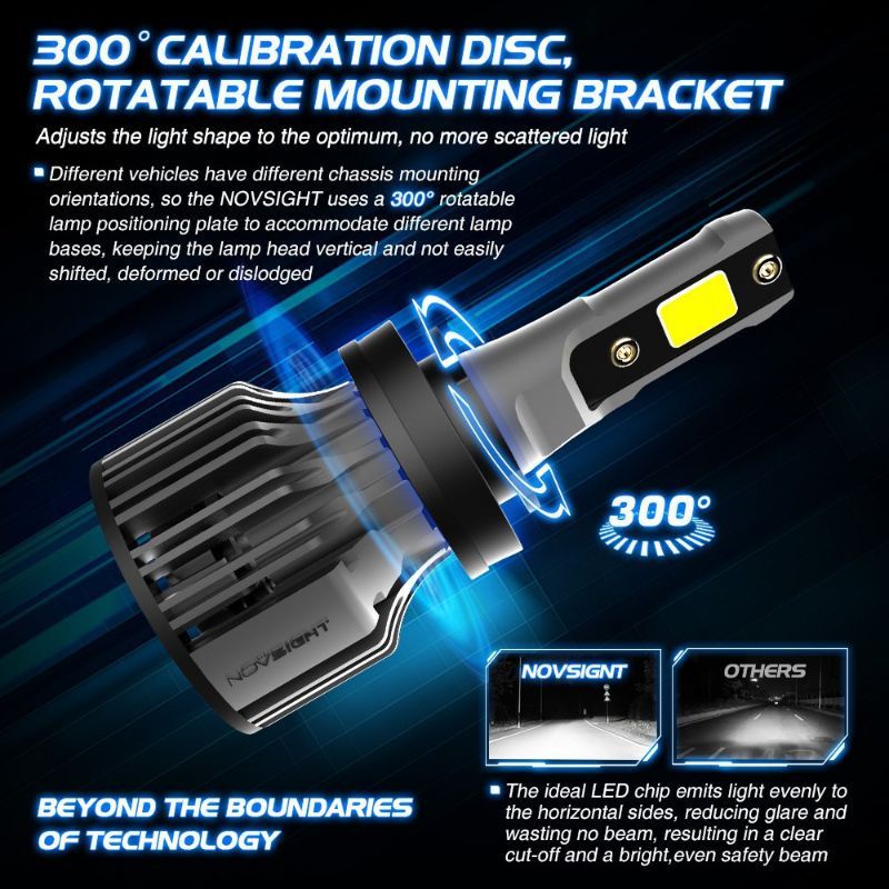 LED Headlight Novsight A500 N39 H11 Bohlam Lampu Mobil 2pcs