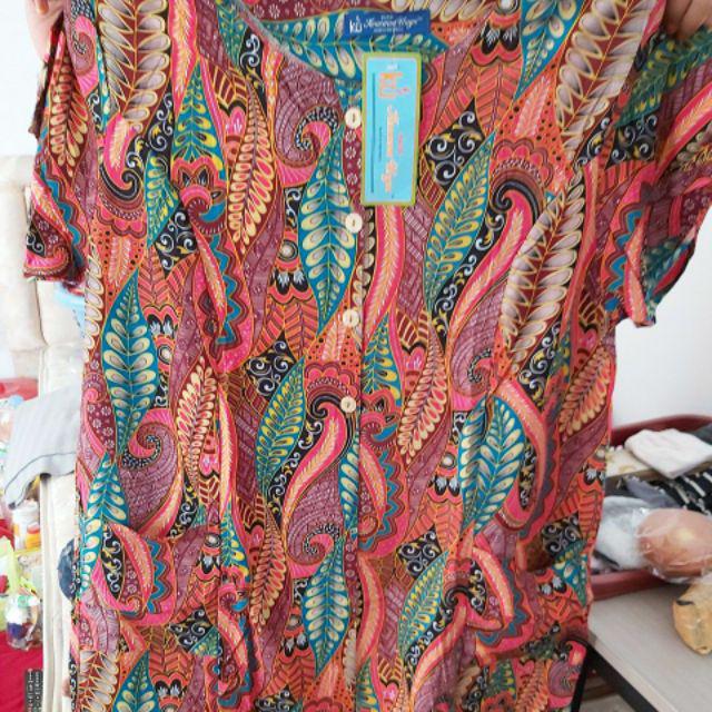 Daster Kencana Ungu Anindya (ku Label Biru Asli) - Homedress Cantik Batik Solo Rayon Satung Nyaman