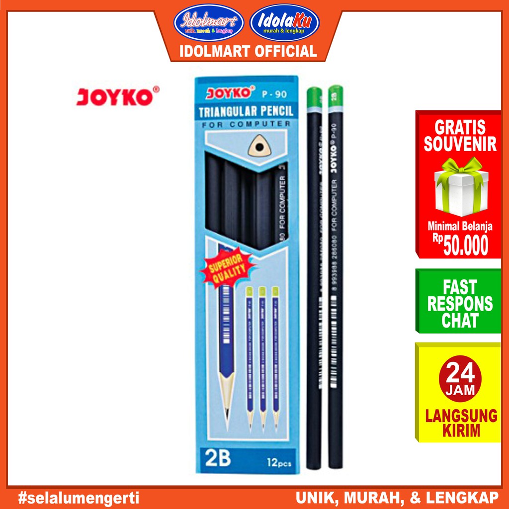 

IDOLMART Pencil / Pensil Joyko P-90 / 2B / 1 BOX 12 PCS/ 1 lusin Karawang